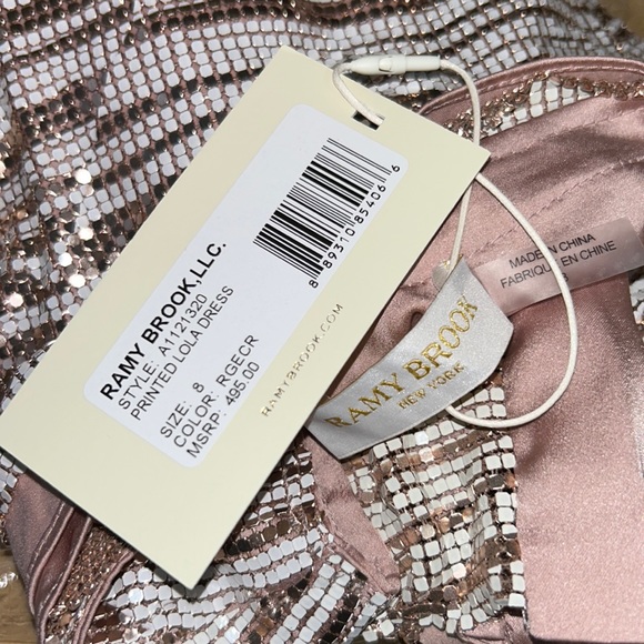 Printed Lola Chain Mini Dress In Rose Gold - Picture 10 of 11